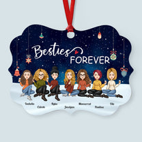 Christmas Eve - Besties Forever - Personalized Aluminum/Wooden Ornament - Christmas Gift For Friends, Besties, Soul Sisters