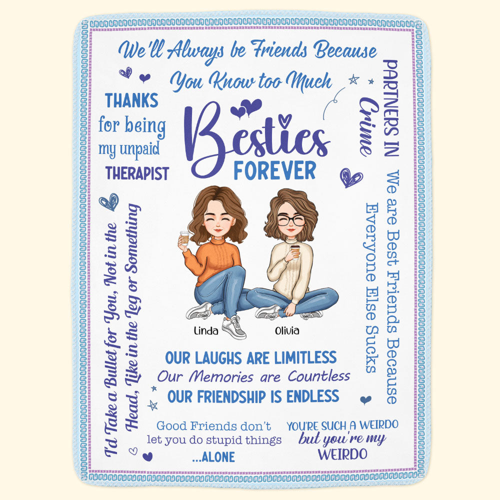 Besties Forever - Personalized Blanket