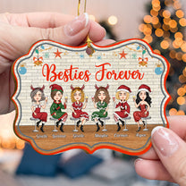 Besties Forever - Personalized Christmas Wooden Card With Pop Out Ornament - Christmas, New Year Gift For Sistas, Sister, Besties, Best Friends, Soul Sisters