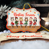 Besties Forever - Personalized Christmas Wooden Card With Pop Out Ornament - Christmas, New Year Gift For Sistas, Sister, Besties, Best Friends, Soul Sisters