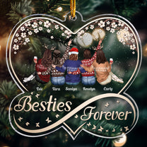 Besties Forever - Personalized Heart Shaped Acrylic Ornament