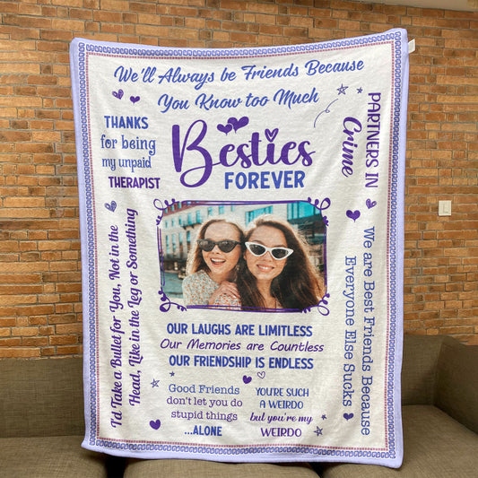 Besties Forever - Personalized Photo Blanket