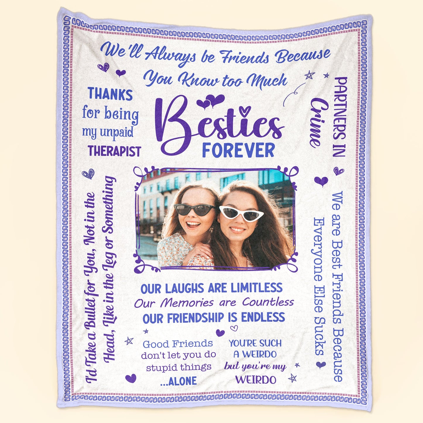 Besties Forever - Personalized Photo Blanket