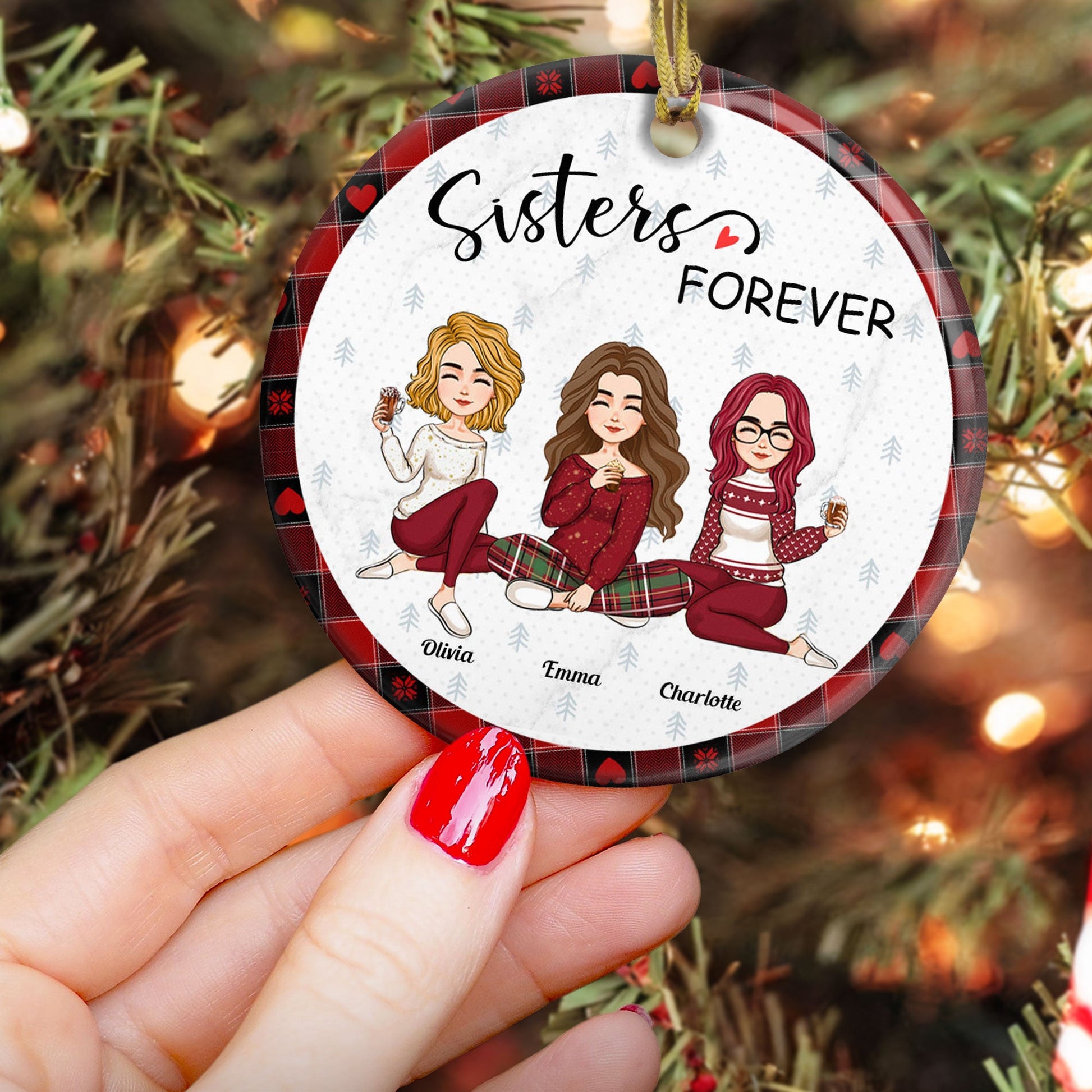 Besties Forever Ver 2 - Personalized Ceramic Ornament