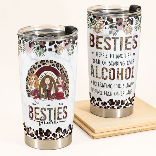 Besties Forever We Wish A Mufuka Would - Personalized Tumbler Cup - Friendship Christmas Gift For Besties, Sisters, Sistas
