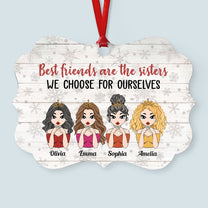Besties Forever & Always - Personalized Aluminum Ornament - Christmas Gift For Sisters, Soul Sisters, Best Friends, BFF, Besties, Friends