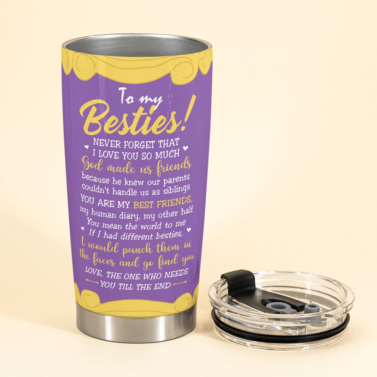 Besties I'll Be There For You - Personalized Tumbler Cup - Birthday, Loving Gift For Besties, Friends, Best Friends, Bff