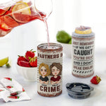 Besties - Partners In Crime - Personalized Can Cooler - Birthday, Loving, Funny Gift For Sisters, Sistas, Besties, Soul Sisters