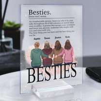 Besties Sisters Definition - Personalized Acrylic Plaque - Birthday Gift Friendship Gift For Besties, Sisters, Sistas