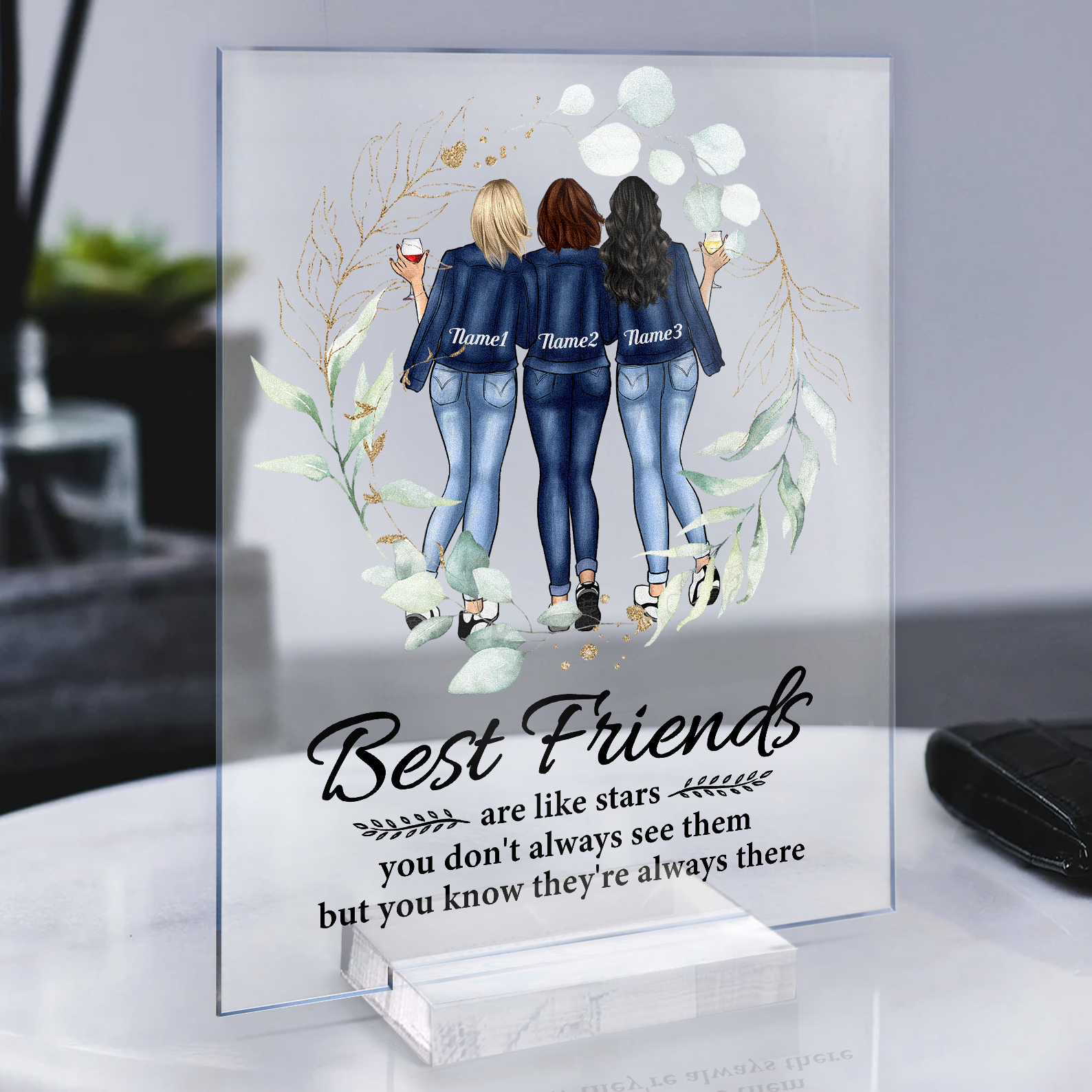 Besties Sisters Make The Good Times Better - Personalized Acrylic Plaque - Birthday, New Year Gift For Besties, Sisters, Sistas