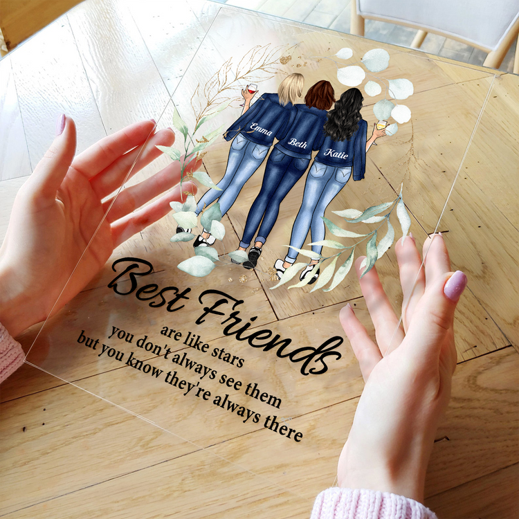 Besties Sisters Make The Good Times Better - Personalized Acrylic Plaque - Birthday, New Year Gift For Besties, Sisters, Sistas