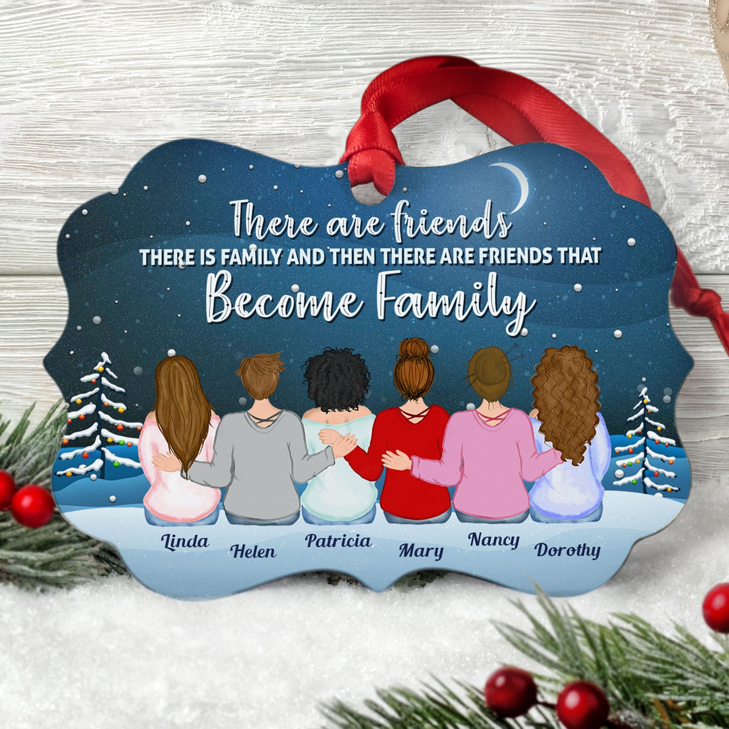 Life Is Better With Sisters - Personalized Wooden/Aluminum Ornament - Christmas Gift For Sisters, Besties