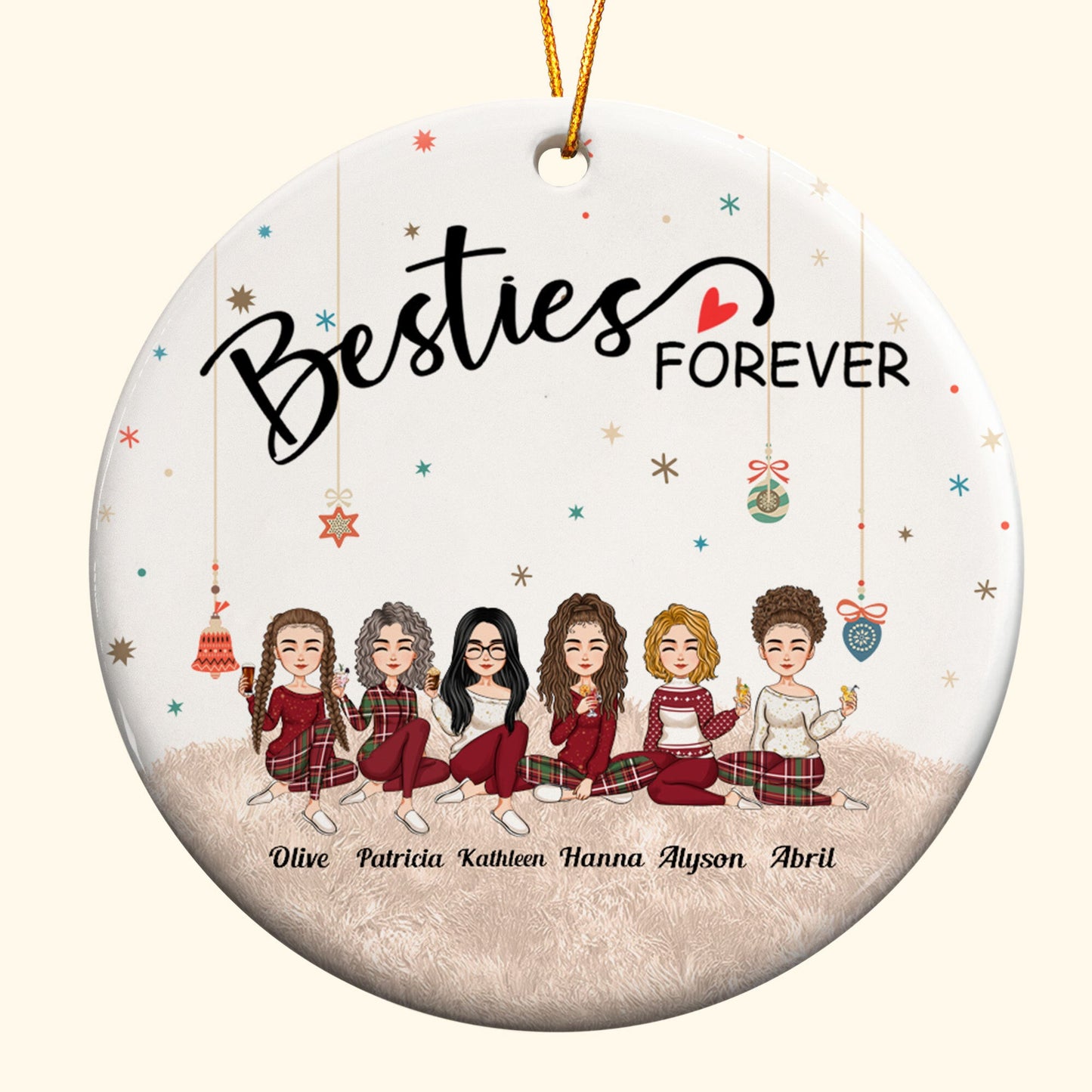 Besties Forever - Personalized Friends Ornament