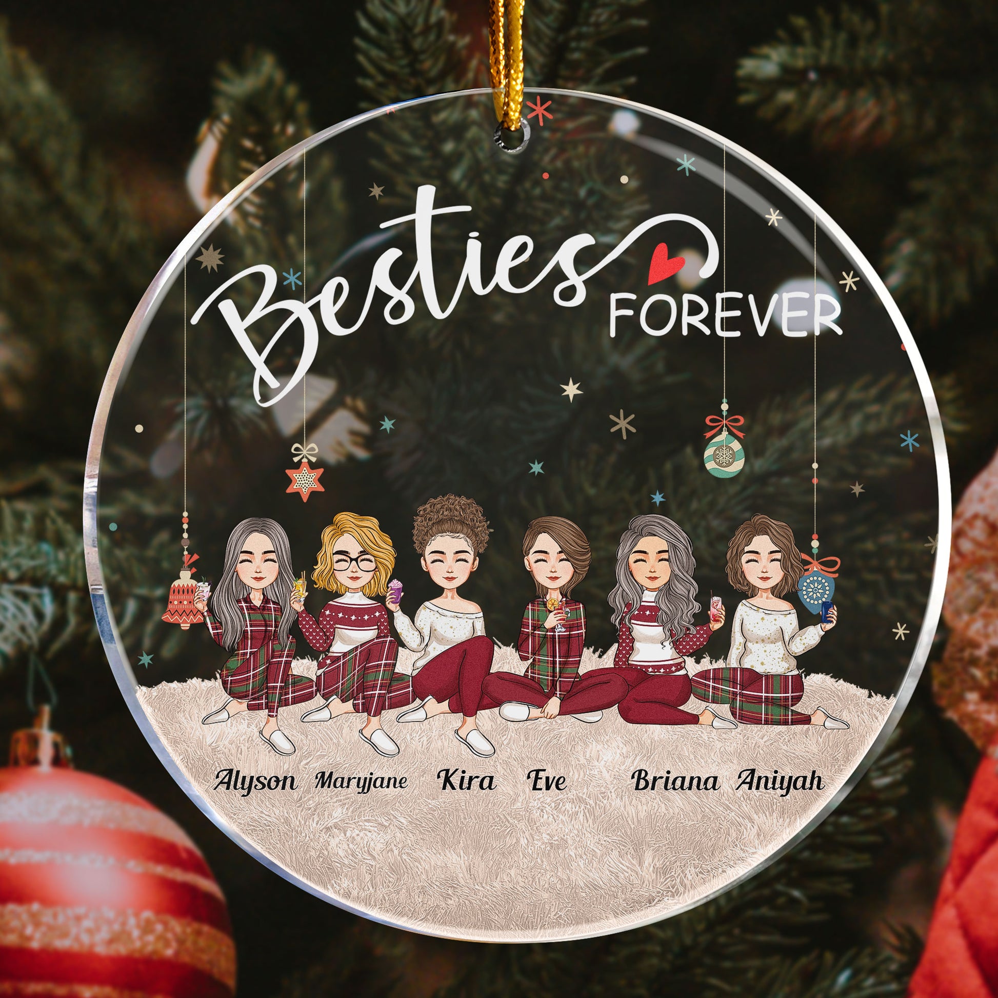 Besties Forever - Personalized Circle Acrylic Ornament – Macorner