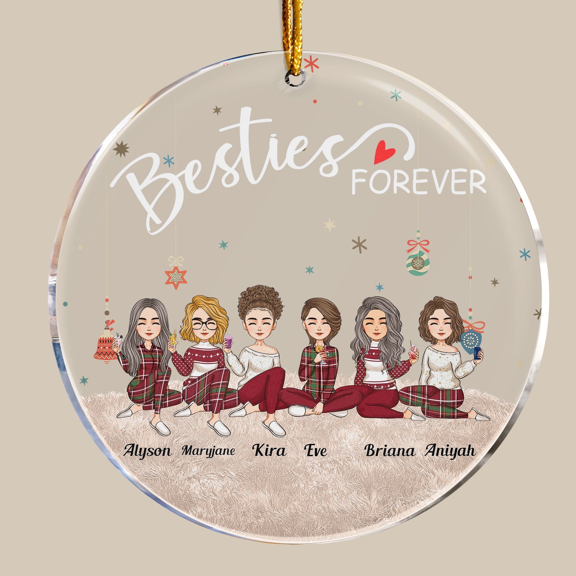 Besties Forever - Personalized Friends Ornament