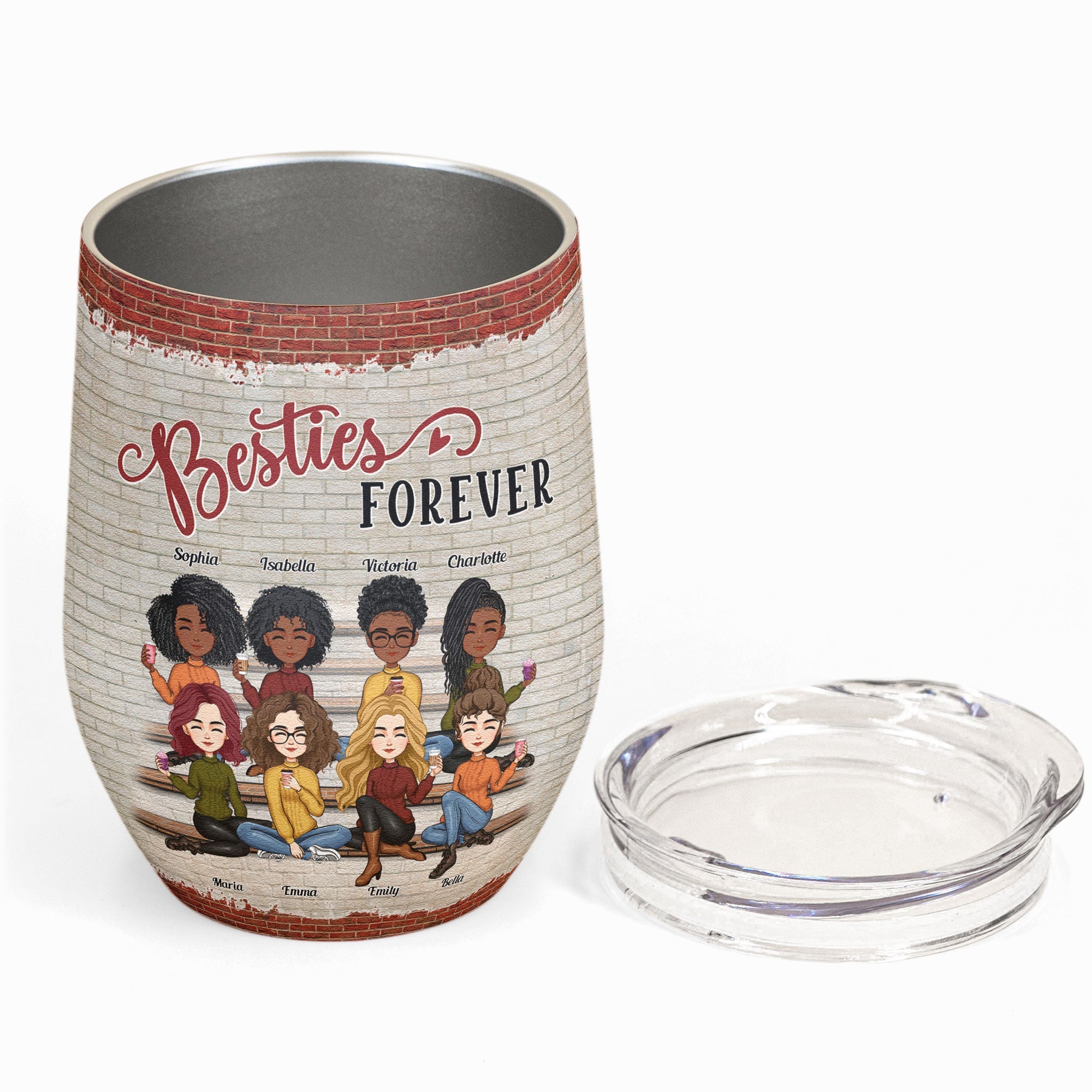 Besties Forever We're Not Sugar And Spice - Personalized Wine Tumbler - New Year Gift For Besties, BFF, Soul Sisters