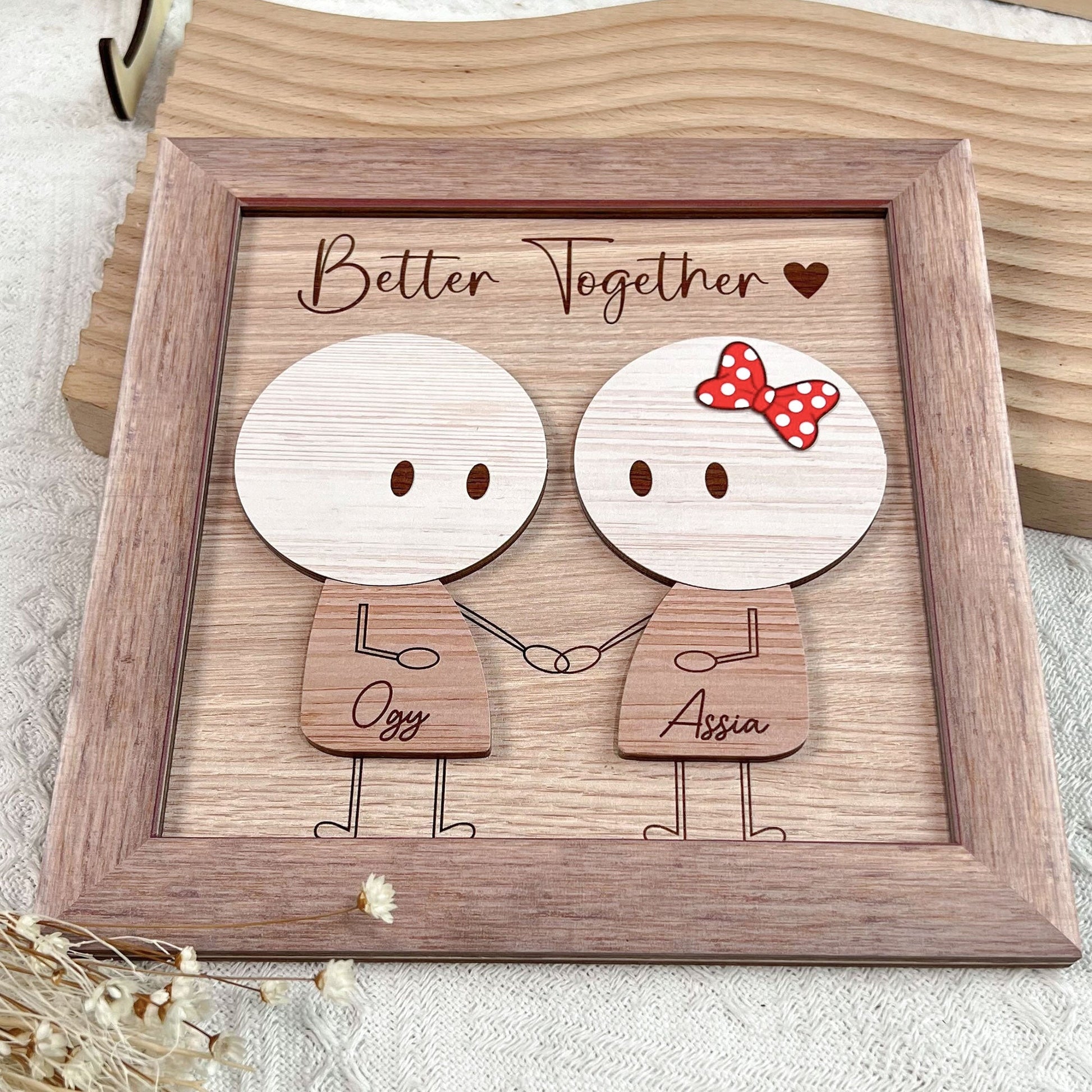 Better Together - Personalized Wooden Plaque