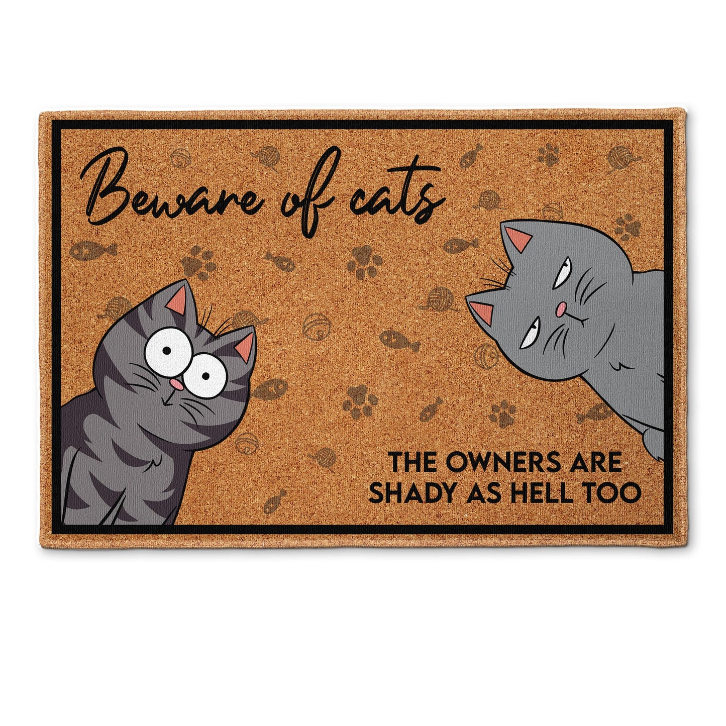 Beware Of Cats - Personalized Doormat