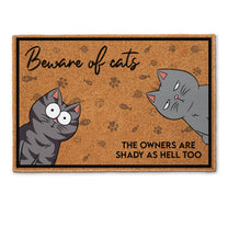 Beware Of Cats - Personalized Doormat