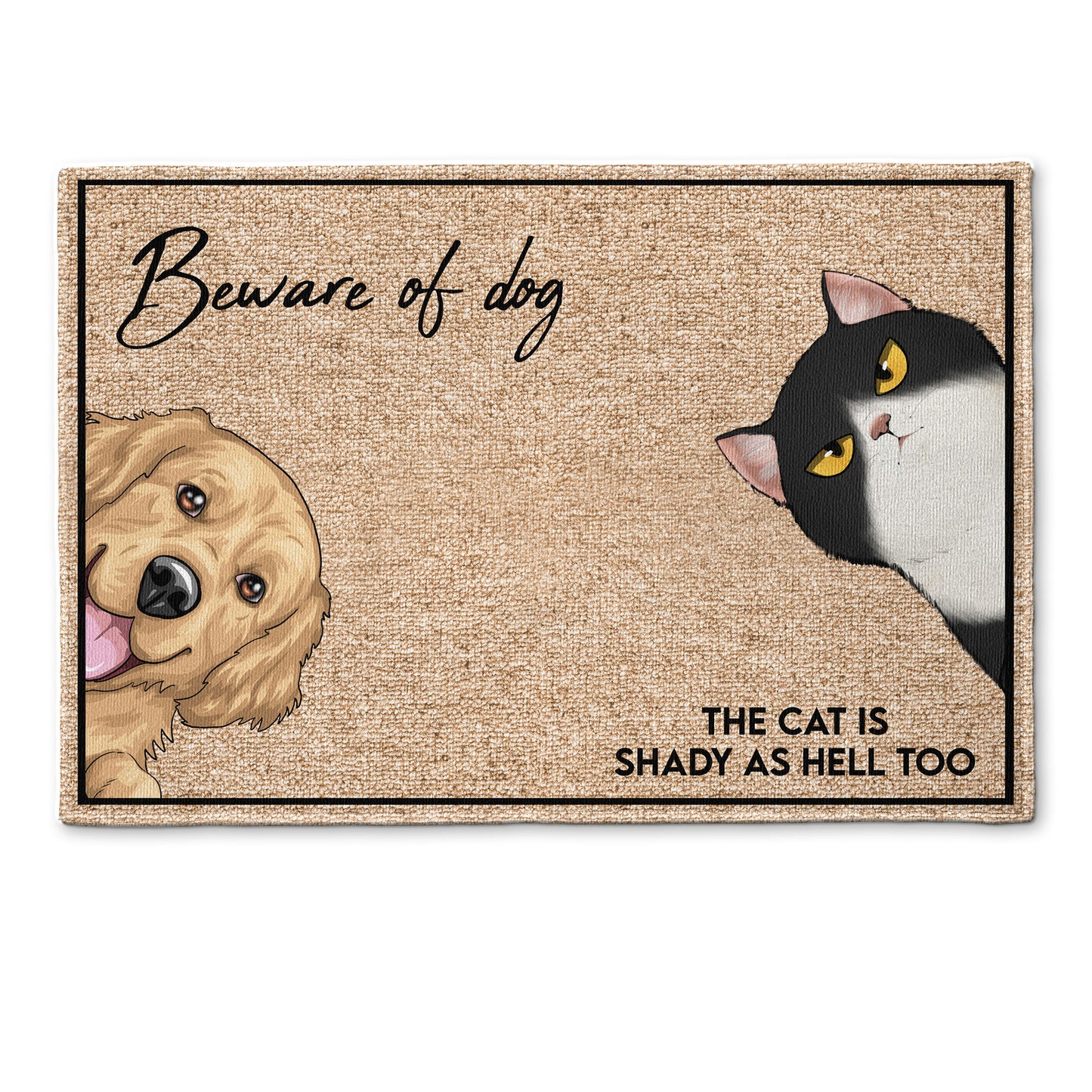 Beware Of Dogs And Cats - Personalized Doormat
