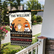 Beware Of Little Meownsters Happy Halloween- Personalized Flag