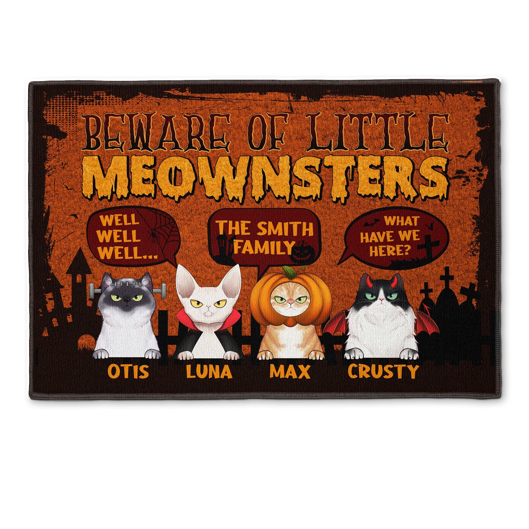 Beware Of Little Meownsters - Personalized Doormat