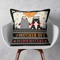 Beware Of Little Meownsters - Personalized Pillow (Insert Included) - Funny Halloween Gift For Cat Lovers, Cat Mom