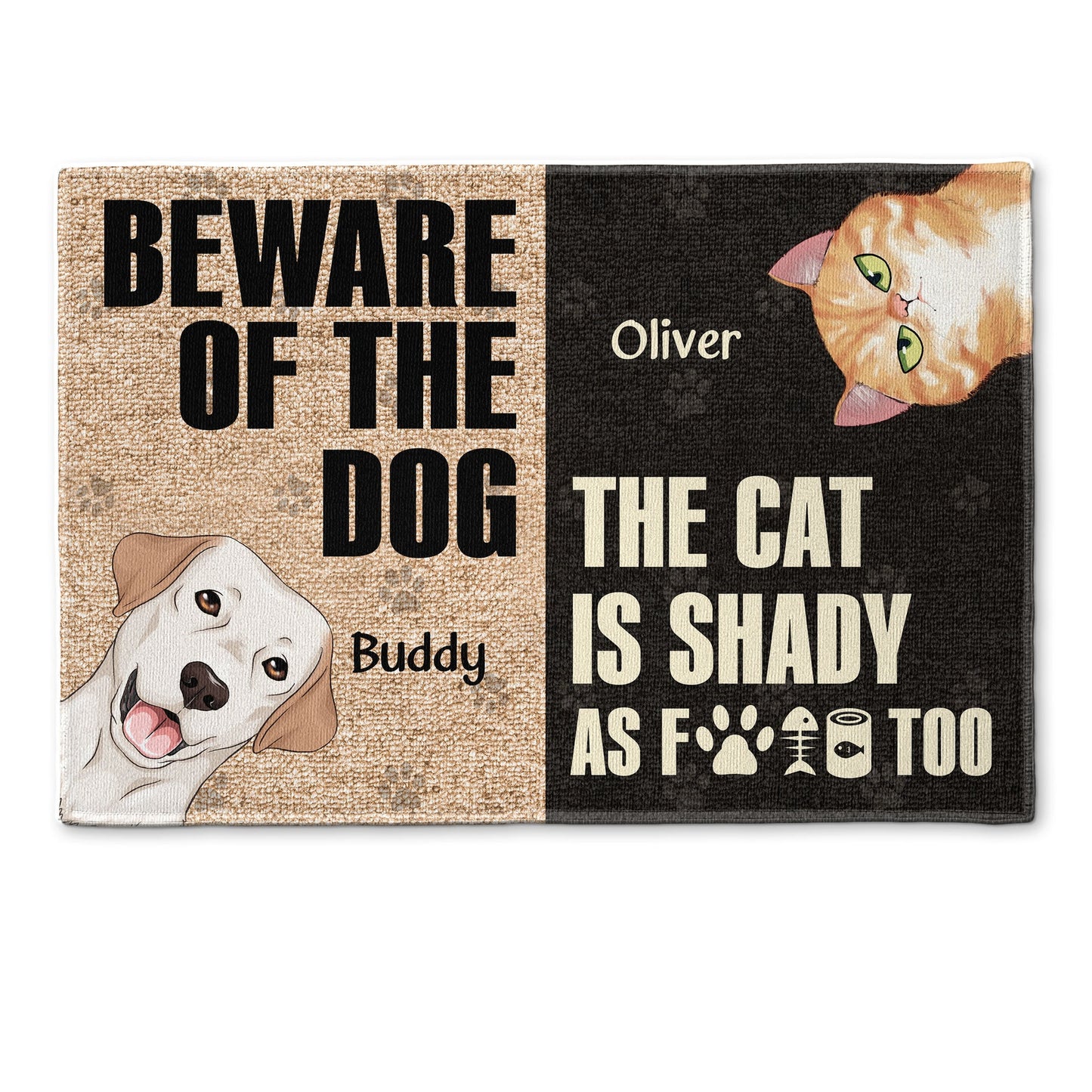 Beware Of The Dogs  - Personalized Doormat