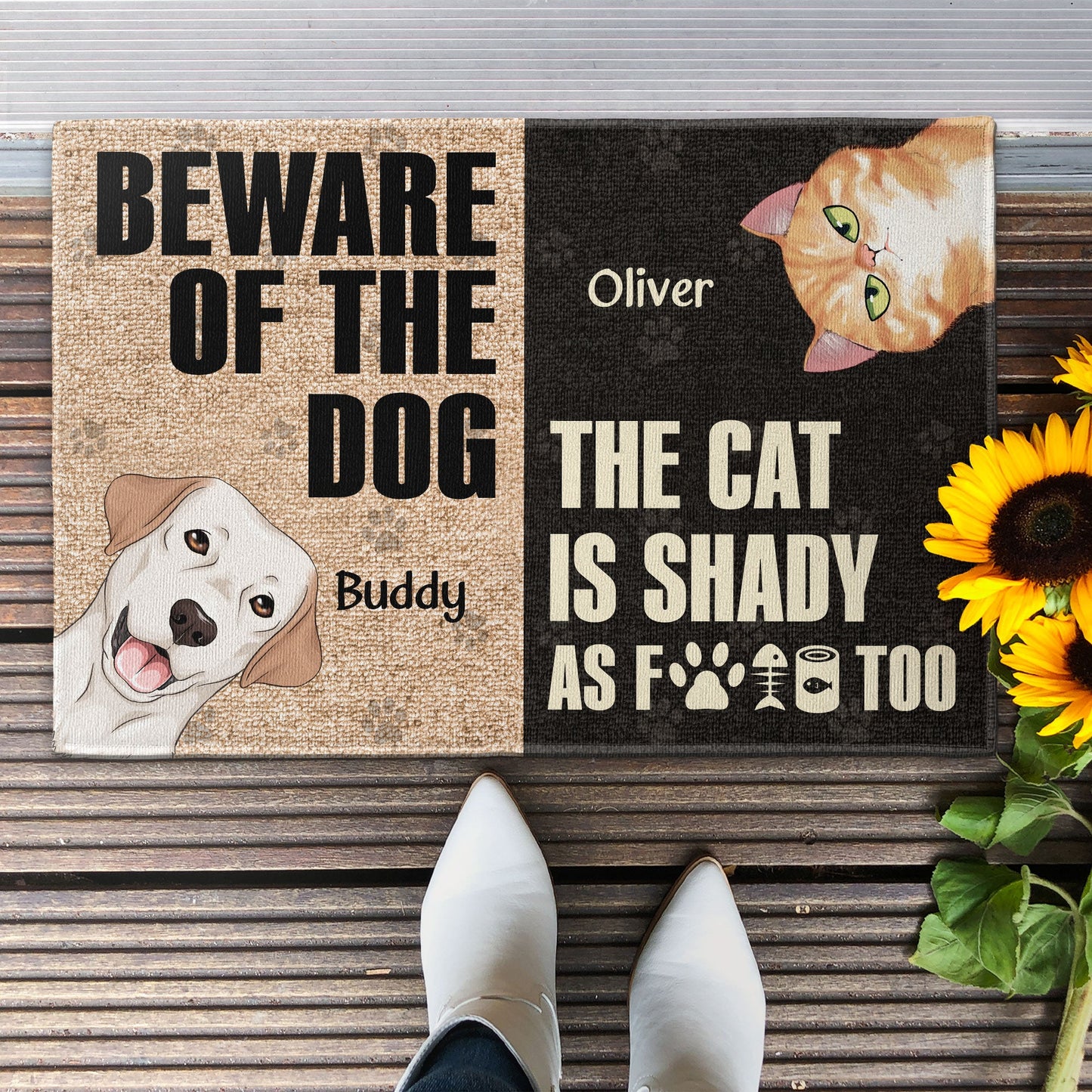Beware Of The Dogs  - Personalized Doormat