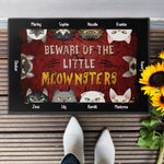 Beware Of The Little Meownsters - Personalized Doormat - Halloween, Home Decor Gift For Family, Dad, Mom, Halloween Decor, Cat Lovers, Cat Owners