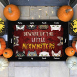 Beware Of The Little Meownsters - Personalized Doormat - Halloween, Home Decor Gift For Family, Dad, Mom, Halloween Decor, Cat Lovers, Cat Owners