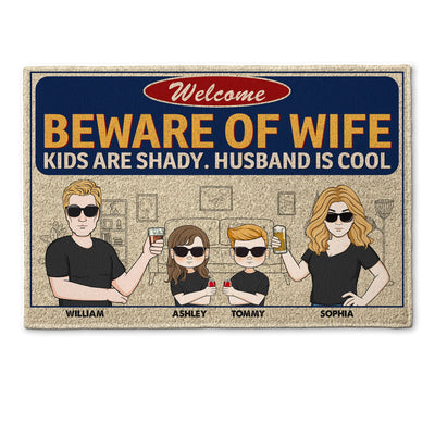 Beware Of Wife - Personalized Doormat