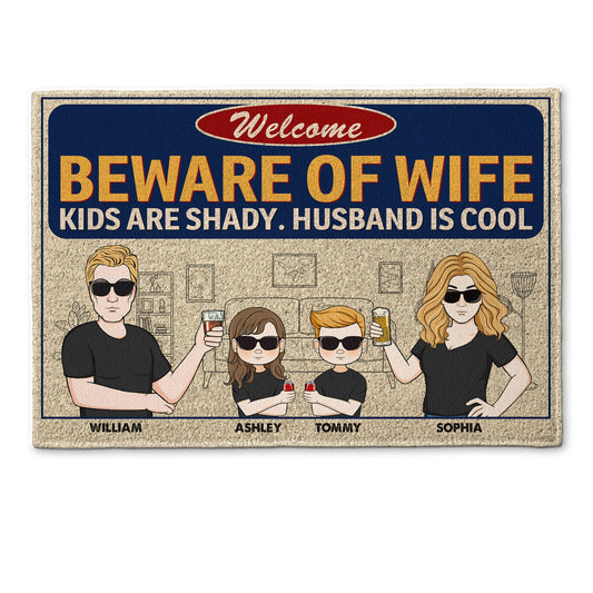 Beware Of Wife - Personalized Doormat