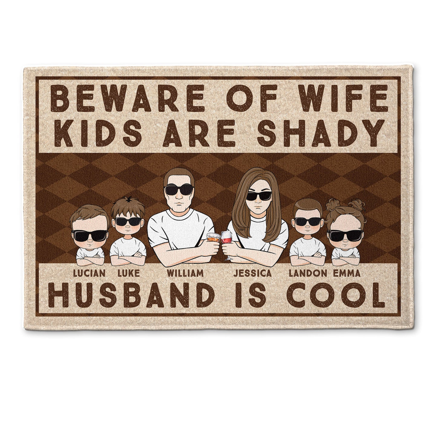 Beware Of Wife - Personalized Doormat