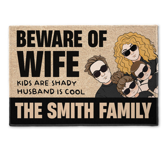 Beware Of Wife - Personalized Doormat