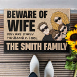 Beware Of Wife - Personalized Doormat