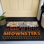 Beware Of Little Meownsters Halloween Cats - Personalized Doormat