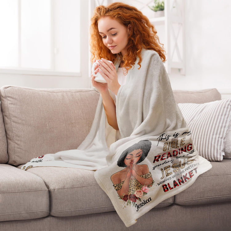 Bible Reading Blanket - Personalized Blanket - Birthday Gift For Girls, Black Girls