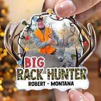 Big Rack Hunter - Personalized Acrylic Photo Ornament