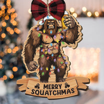 Bigfoot 2024 Christmas Ornament - Personalized Wooden Ornament With Bow