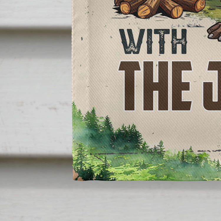 Bigfoot Camps Here With Us - Personalized Flag