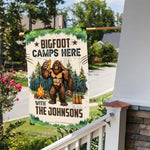 Bigfoot Camps Here With Us - Personalized Flag