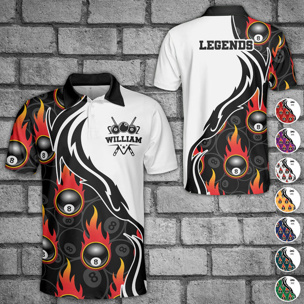 CLUBHAUS “8th Anniversary” Polo - Sumi Billiard-8-Ball-Flaming-