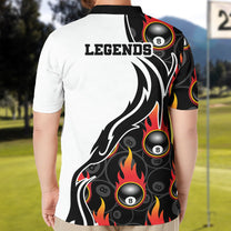 Billiard 8 Ball Flaming Pattern Polo Shirt - Custom Polo Shirt