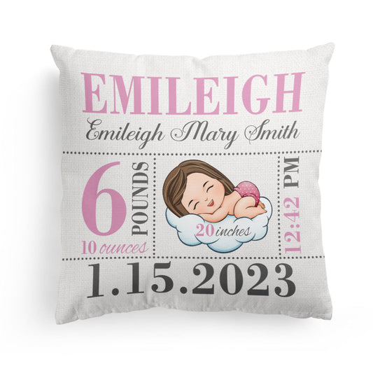 Birth Announcement - Personalized Pillow (Insert Included)