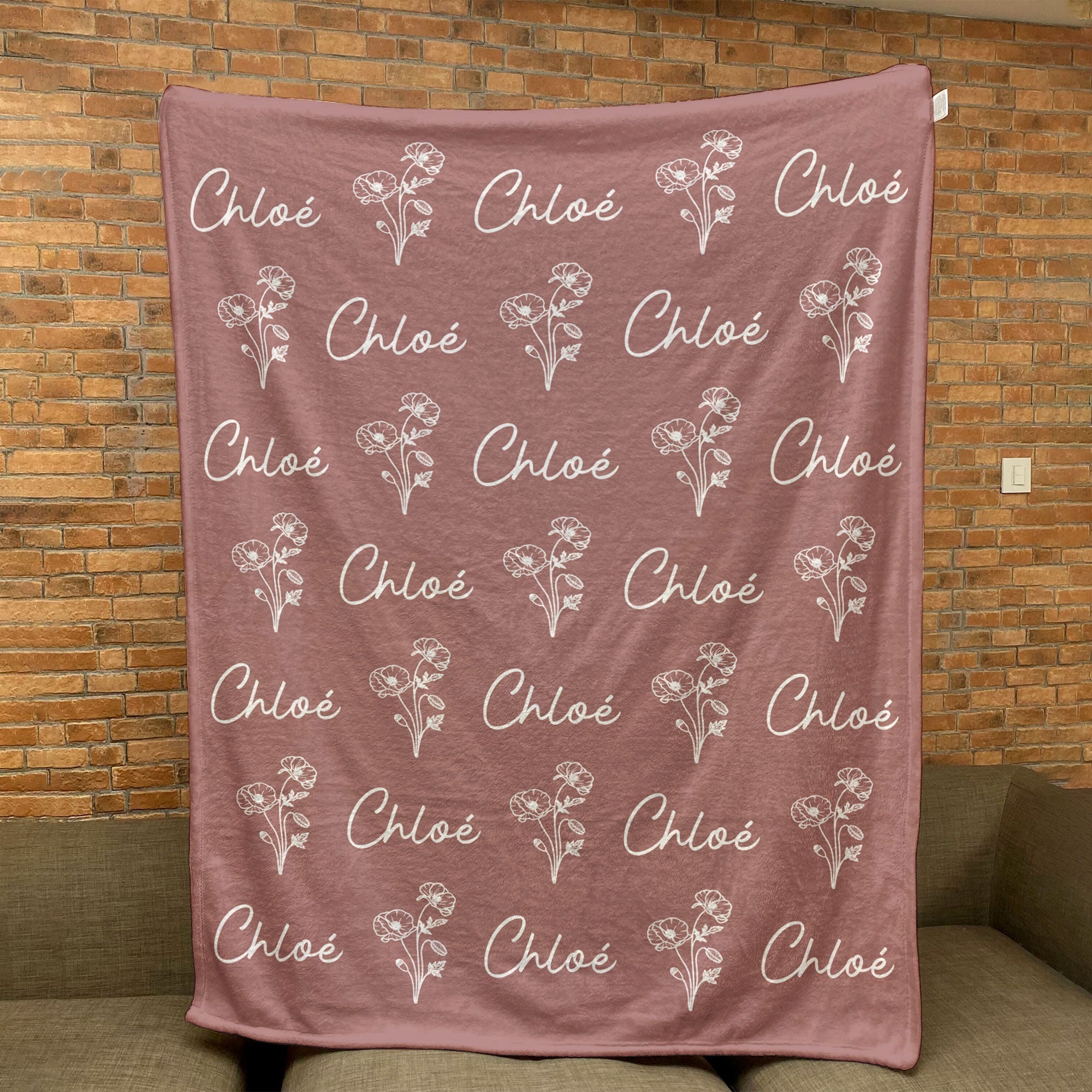 Birthflower Custom Name Birthday Gifts For Women Girls Mom - Personalized Blanket