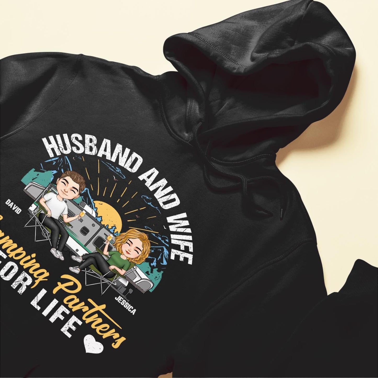 Husband And Wife Camping Partners For Life  - Personalized Shirt