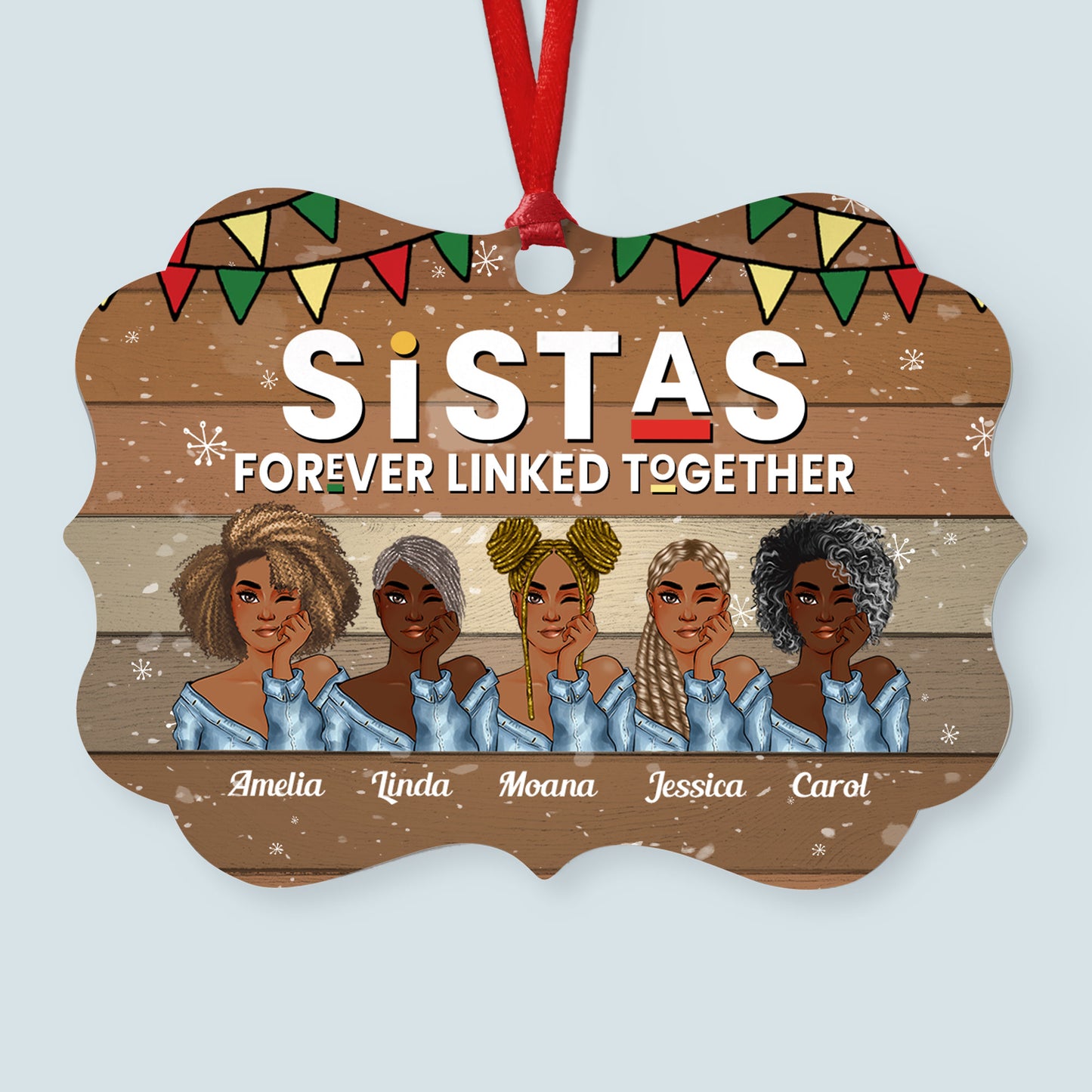 Blackgirlmagic - Personalized Aluminum Ornament - Christmas Gift For Sistas, Black Women