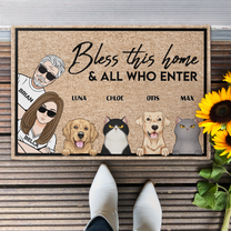 Bless This Home And All Who Enter - Personalized Doormat