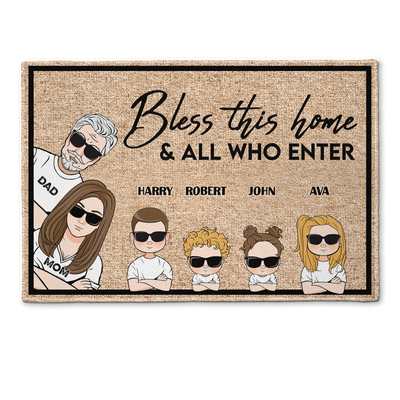 Bless This Home And All Who Enter - Personalized Doormat